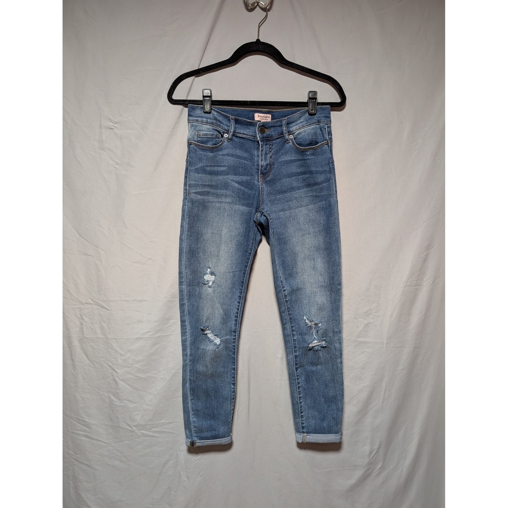 Juicy Couture Y2K Medium Wash Distressed Festival Cotton Skinny Jeans‎ Women's 4